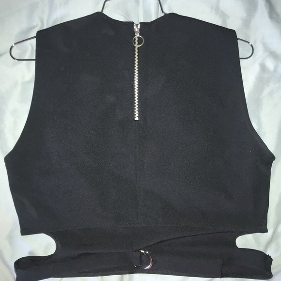 Zara crop top vest cutout with adjustable back strap  sz L - Picture 5 of 6